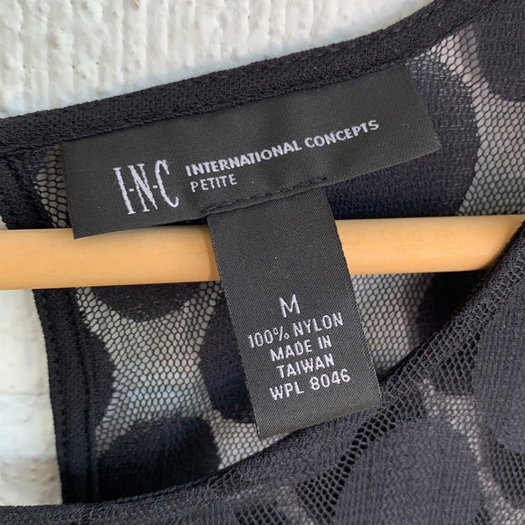 INC International Concepts Circle Keyhole Little Black Sheer Dress sz M - Picture 4 of 6